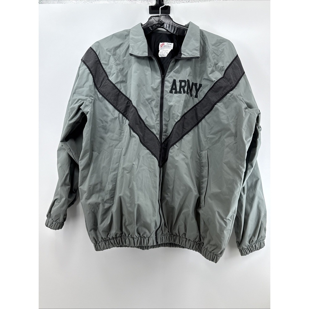 Skillcraft Mens Jacket Size L  Army‎ Workout Full Zip Grey Embroidered Logo
